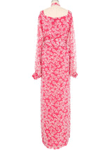 Christian Dior Floral Chiffon Caftan Dress arcadeshops.com