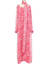 Christian Dior Floral Chiffon Caftan Dress arcadeshops.com