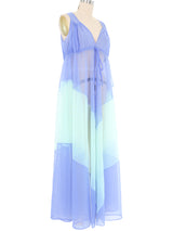1960s Sheer Chiffon Periwinkle and Mint Lingerie Dress Dress arcadeshops.com