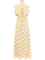 1970s Pauline Trigere Crochet Ensemble Dress arcadeshops.com