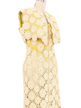 1970s Pauline Trigere Crochet Ensemble Dress arcadeshops.com