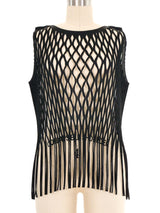 Issey Miyake Fringed Mesh Sleeveless Top Top arcadeshops.com