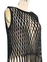 Issey Miyake Fringed Mesh Sleeveless Top Top arcadeshops.com