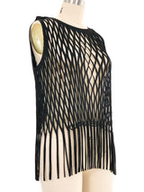 Issey Miyake Fringed Mesh Sleeveless Top Top arcadeshops.com