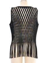 Issey Miyake Fringed Mesh Sleeveless Top Top arcadeshops.com