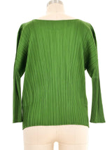 Issey Miyake Pleated Green Top Top arcadeshops.com