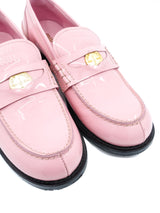 Miu Miu Pink Patent Leather Penny Loafer, 40 Accessory arcadeshops.com