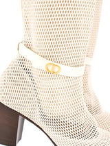 Christian Dior Cream Mesh Knee High Boots, 42 Accessory arcadeshops.com