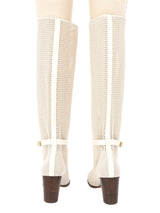 Christian Dior Cream Mesh Knee High Boots, 42 Accessory arcadeshops.com