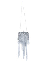 Marchesa Silver Beaded Fringe Minaudiere Bag Accessory arcadeshops.com