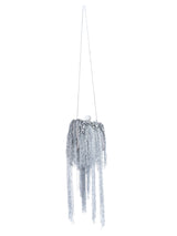 Marchesa Silver Beaded Fringe Minaudiere Bag Accessory arcadeshops.com