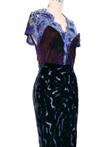 Voyage Velvet And Lace Sheer Paneled Gown Dress arcadeshops.com