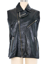 Ann Demeulemeester Zip Leather Vest Jacket arcadeshops.com