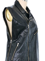 Ann Demeulemeester Zip Leather Vest Jacket arcadeshops.com