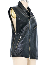 Ann Demeulemeester Zip Leather Vest Jacket arcadeshops.com