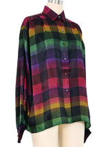 1980s Gucci Silk Rainbow Blouse Top arcadeshops.com