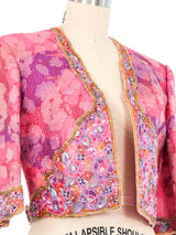 Mary McFadden Sequin Embellished Quilted Crop Jacket Jacket arcadeshops.com