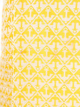 1960s Yellow Anchor Brocade Button Front Dress Dress arcadeshops.com
