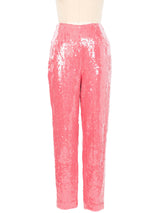 Bill Blass Pink Sequin Trousers Bottom arcadeshops.com