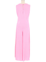 1960s Hot Pink Lace Trimmed Lounge Jumpsuit Jumpsuit arcadeshops.com