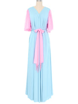 1960s Sky Blue Ruffle Trim Duster Jacket arcadeshops.com