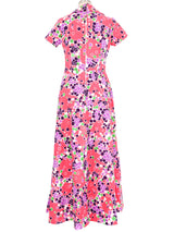 1970s Hot Pink Abstract Grape Maxi Dress Dress arcadeshops.com