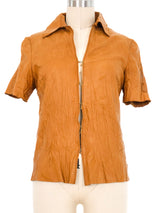 2013 Roberto Cavalli Wrinkled Leather Top Top arcadeshops.com