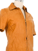 2013 Roberto Cavalli Wrinkled Leather Top Top arcadeshops.com