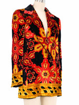 Gianfranco Ferre Baroque Print Velvet Blazer Jacket arcadeshops.com