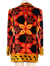 Gianfranco Ferre Baroque Print Velvet Blazer Jacket arcadeshops.com