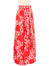 Malcolm Starr Red Floral Palazzo Pants Bottom arcadeshops.com