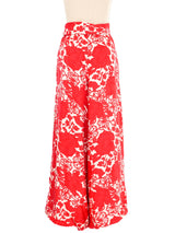 Malcolm Starr Red Floral Palazzo Pants Bottom arcadeshops.com