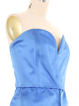 Yves Saint Laurent Cobalt Satin Bustier Top arcadeshops.com