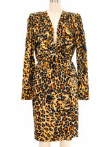 1986 Yves Saint Laurent Satin Leopard Skirt Ensemble Suit arcadeshops.com