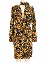 1986 Yves Saint Laurent Satin Leopard Skirt Ensemble Suit arcadeshops.com