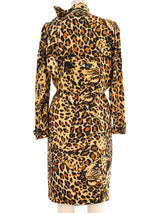 1986 Yves Saint Laurent Satin Leopard Skirt Ensemble Suit arcadeshops.com