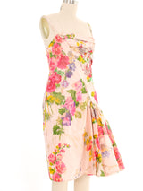 Bill Blass Ruched Taffeta Floral Cocktail Dress Dress arcadeshops.com