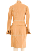 1998 Paco Rabanne Whipstitch Leather Ensemble Suit arcadeshops.com