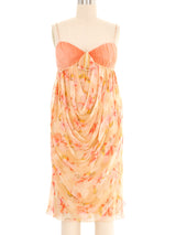 Christian Dior Draped Chiffon Floral Mini Dress Dress arcadeshops.com