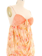 Christian Dior Draped Chiffon Floral Mini Dress Dress arcadeshops.com