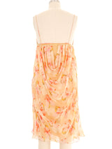 Christian Dior Draped Chiffon Floral Mini Dress Dress arcadeshops.com