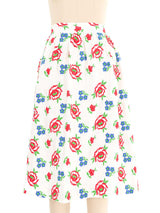 1977 Yves Saint Laurent White Embroidered Floral Skirt Ensemble Suit arcadeshops.com