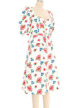 1977 Yves Saint Laurent White Embroidered Floral Skirt Ensemble Suit arcadeshops.com