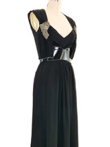 2007 Gucci Rhinestone And Patent Accent Gown Dress arcadeshops.com