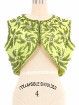 1960s Beaded Green Crop Vest Jacket arcadeshops.com