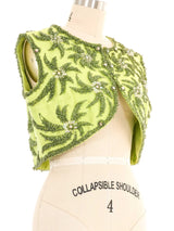 1960s Beaded Green Crop Vest Jacket arcadeshops.com