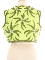 1960s Beaded Green Crop Vest Jacket arcadeshops.com