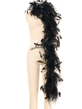 Black Ostrich Feather Boa Accessory arcadeshops.com