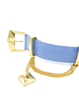 Escada Sky Blue Suede Charm Belt Accessory arcadeshops.com