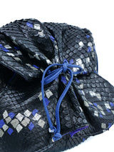 Carlos Falchi Black Painted Snakeskin Buffalo Bag Accessory arcadeshops.com